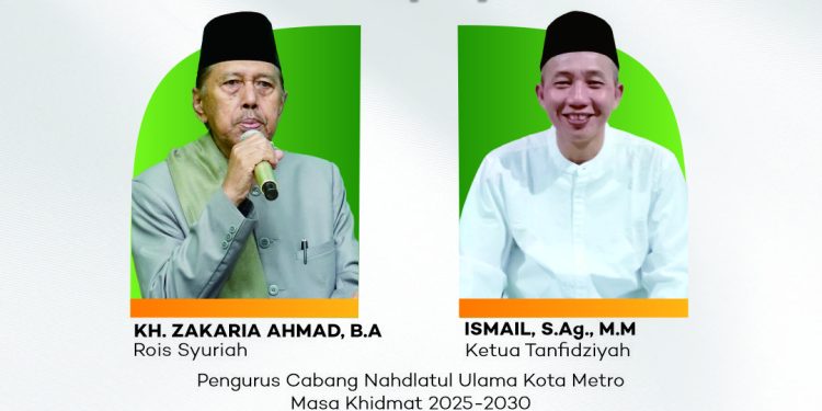 Musyawarah Mufakat, KH Zakaria Ahmad dan Kiai Ismail Terpilih Jadi Rais Dan Ketua NU Kota Metro